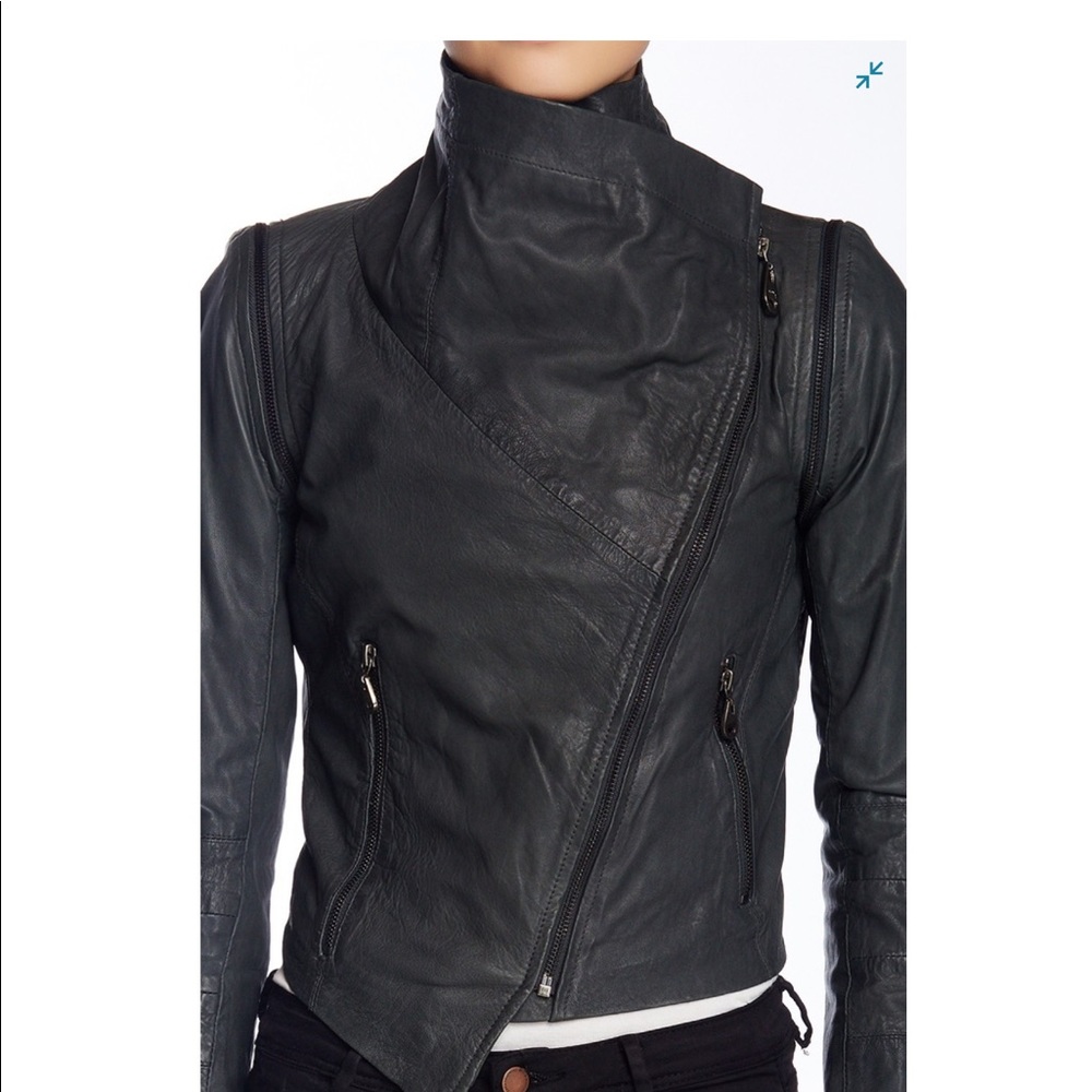 DOMA Asymmetrical Leather Jacket